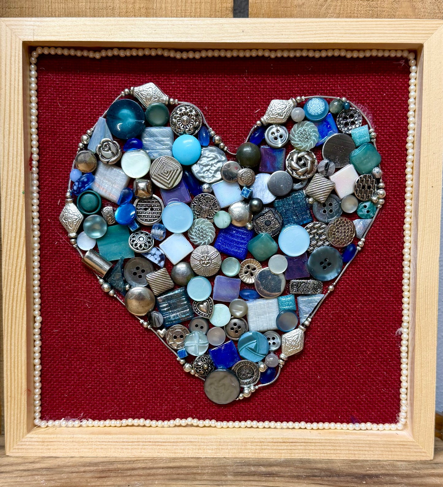 Button Blue Heart