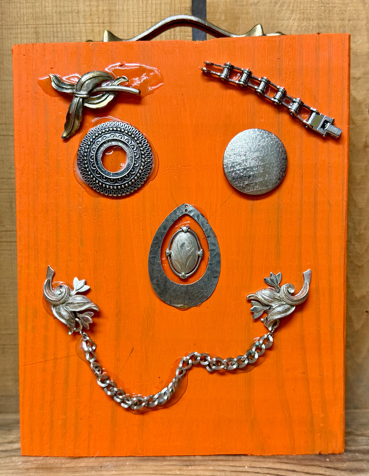 Wood Pumpkin with Metal #5