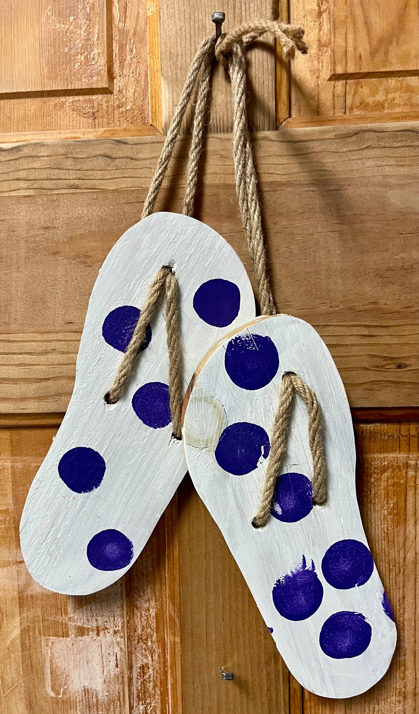 Wood Flip-Flops Polka-Dot Purple