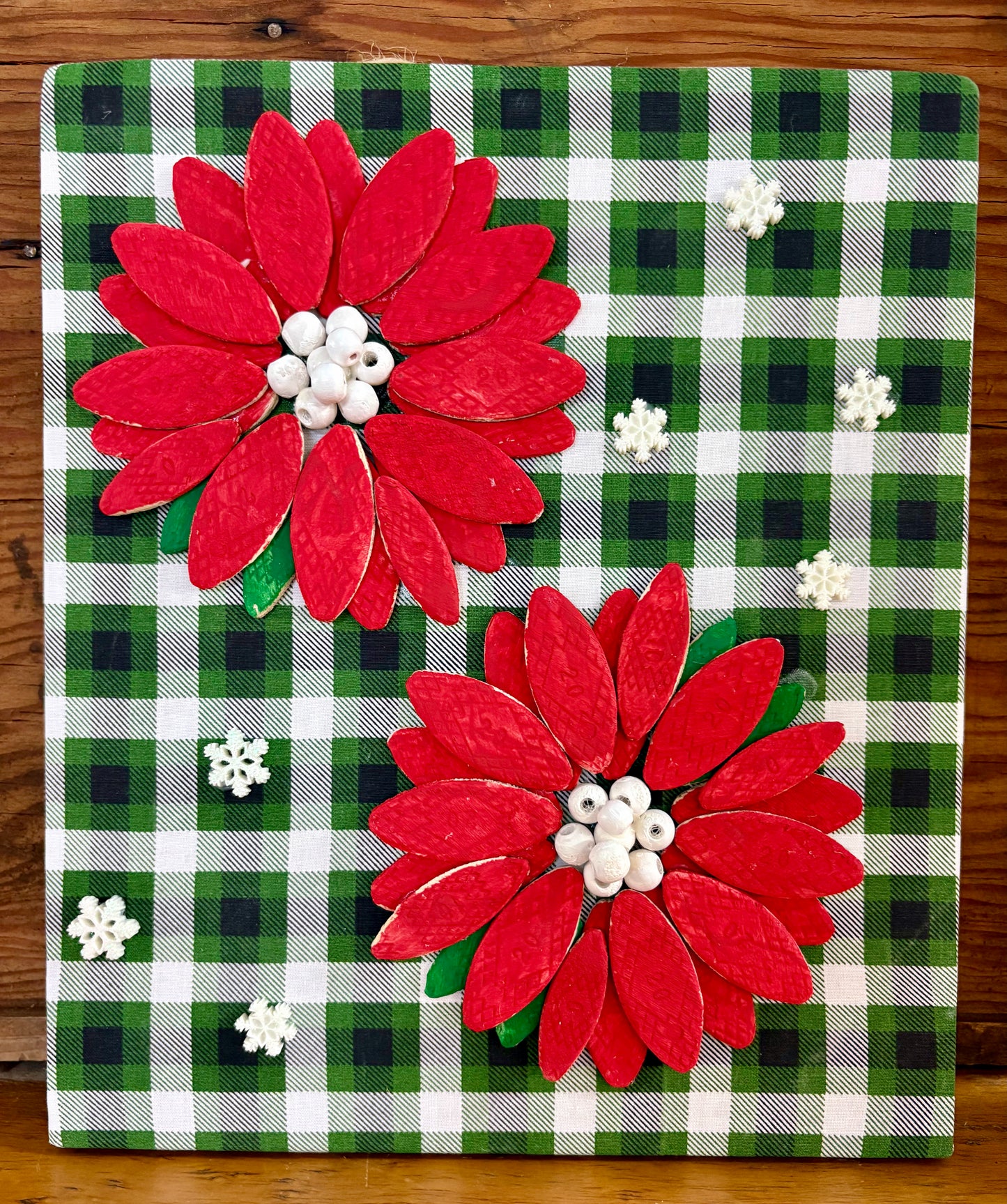 Poinsettia's on Wood