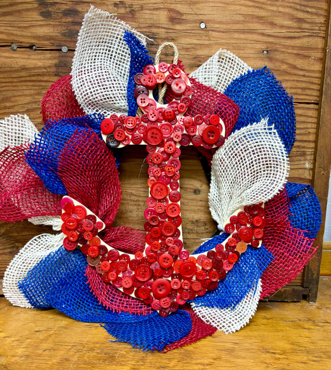 Burlap Wreath with Anchor