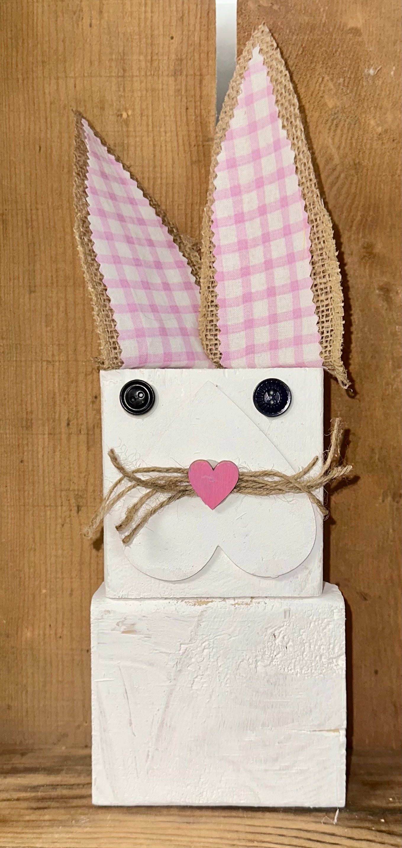 Wood Block Bunny Pink