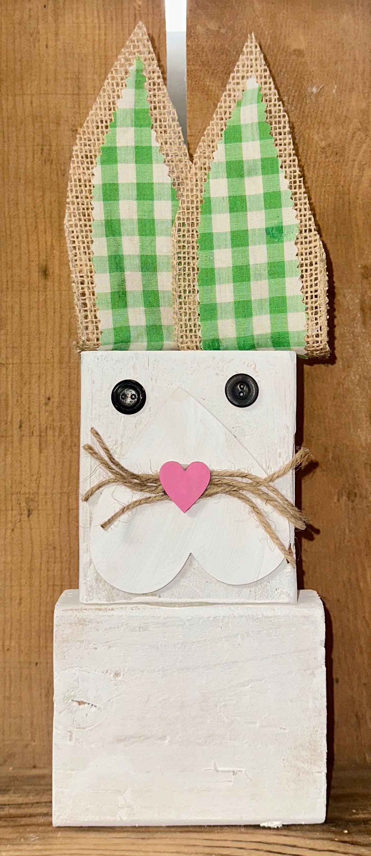 Wood Block Bunny Green