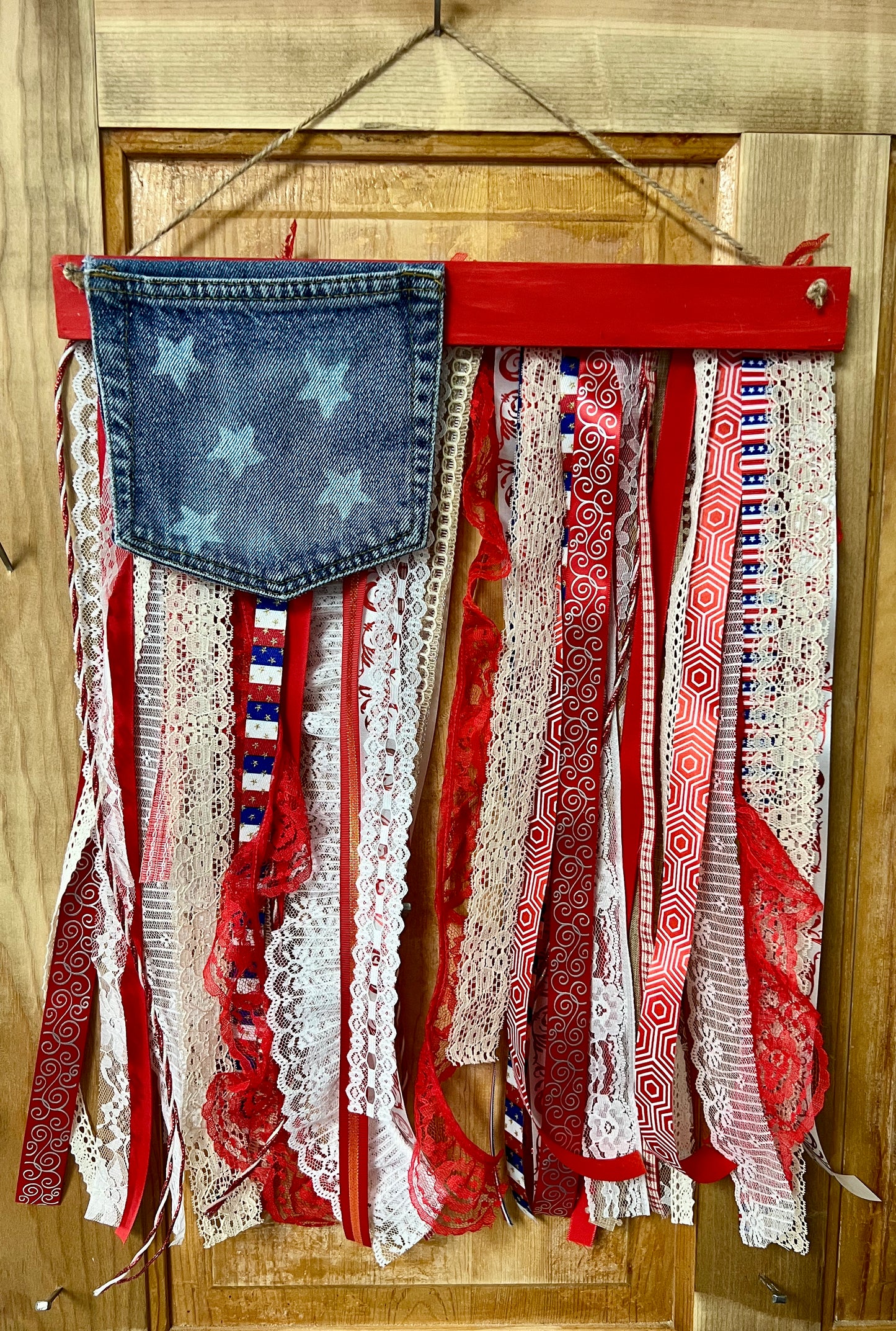 Ribbon Denim Flag