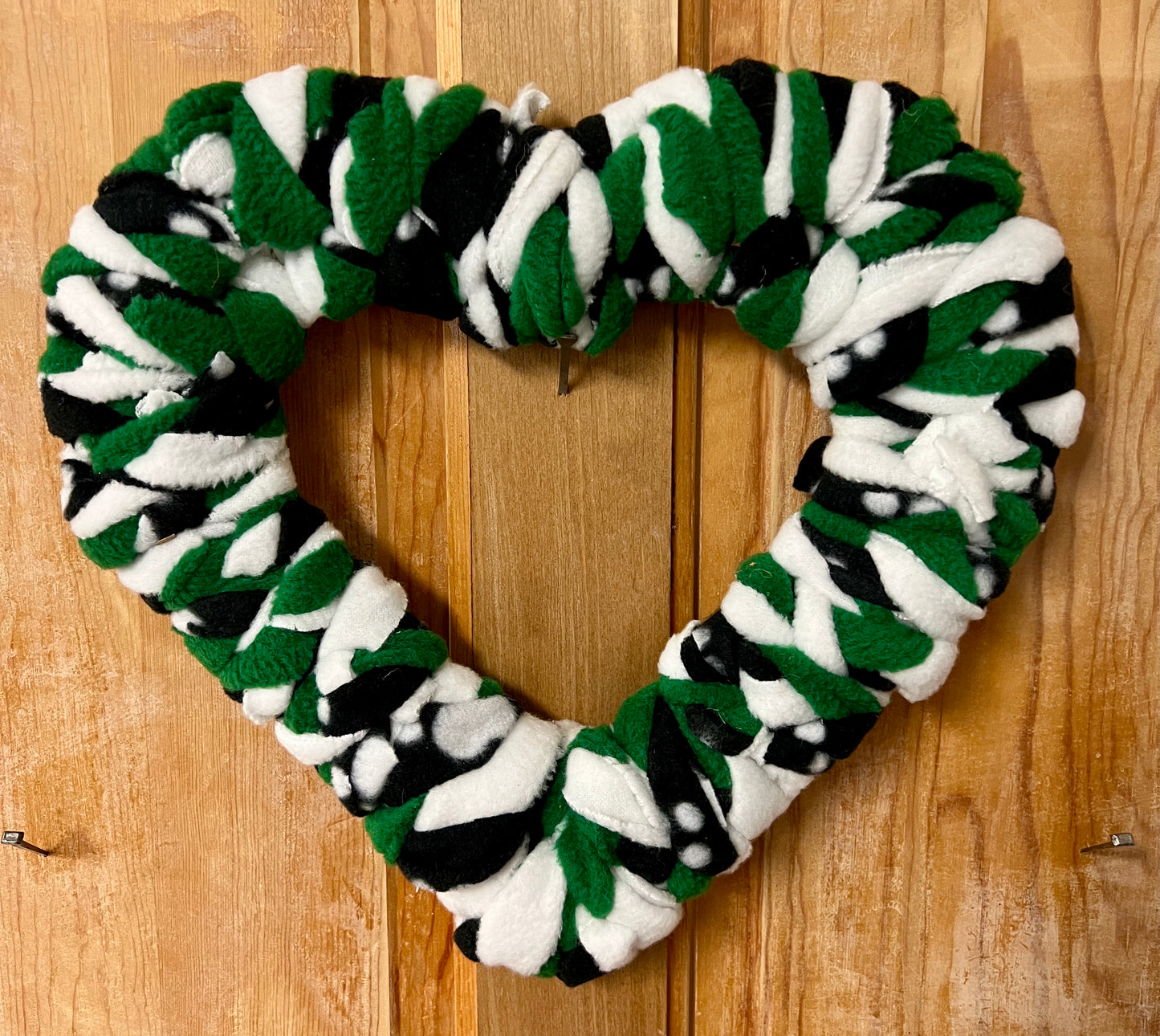 Braided Heart Green White & Black
