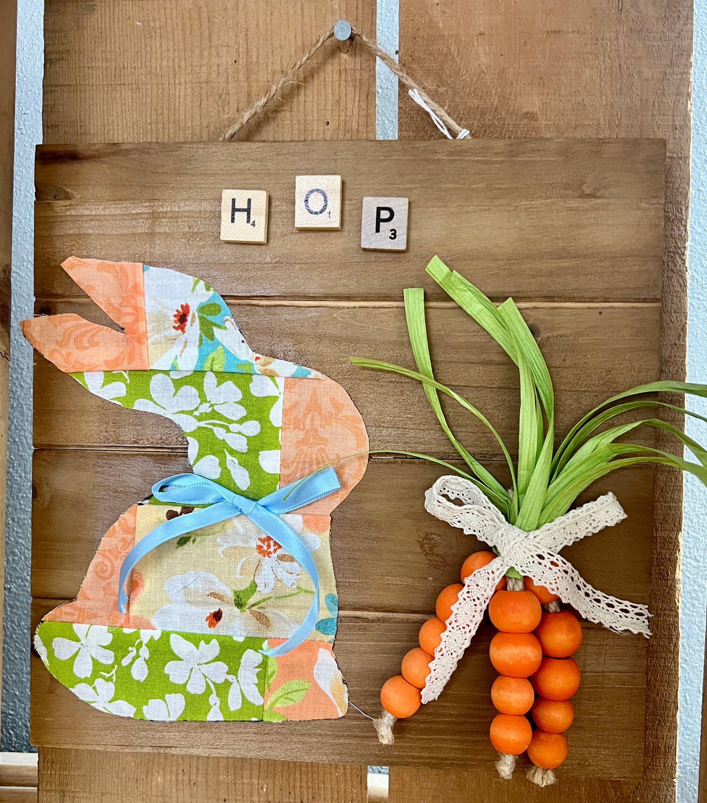 Wood Bunny Hop with Carrots