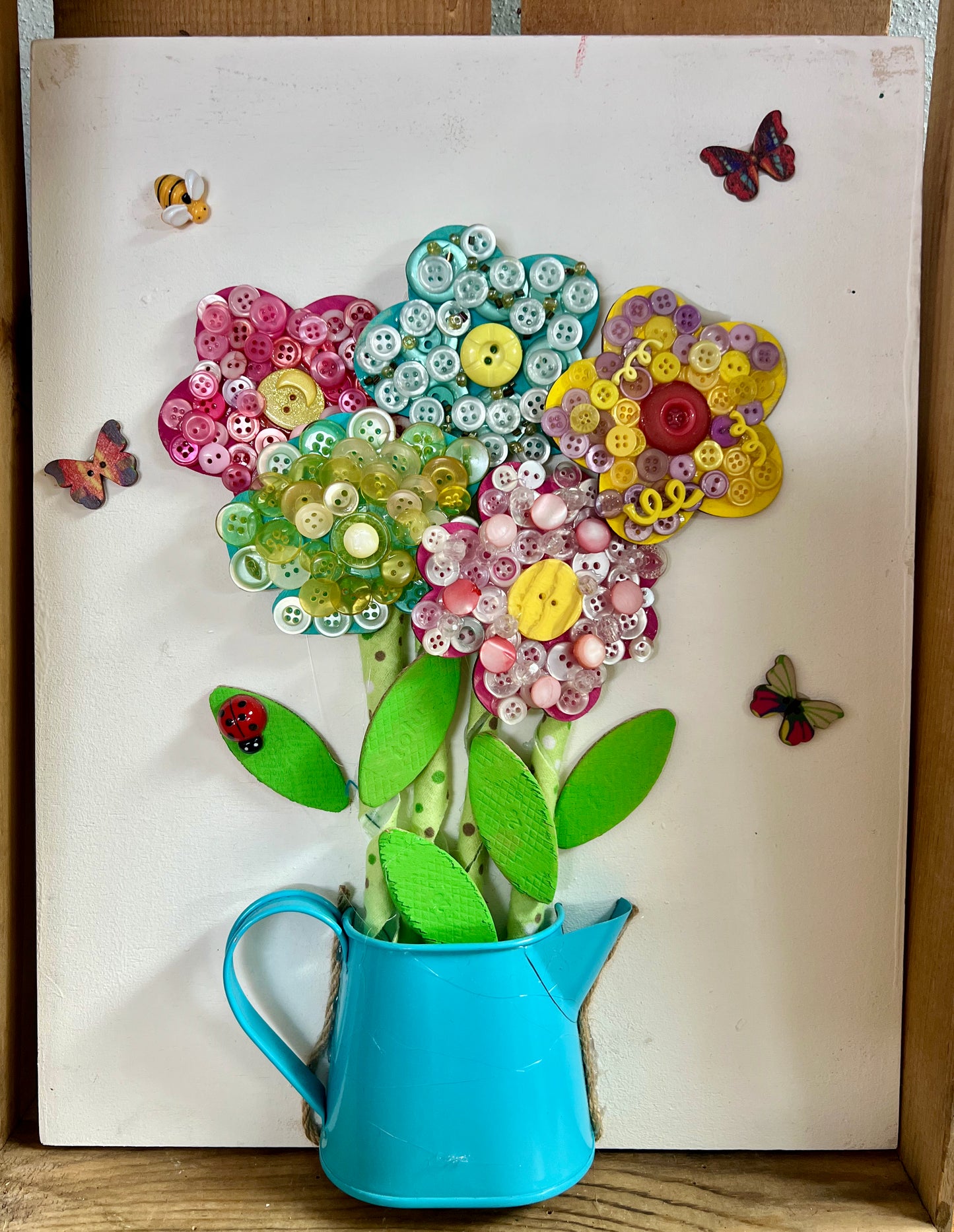 Button Flowers with Watering