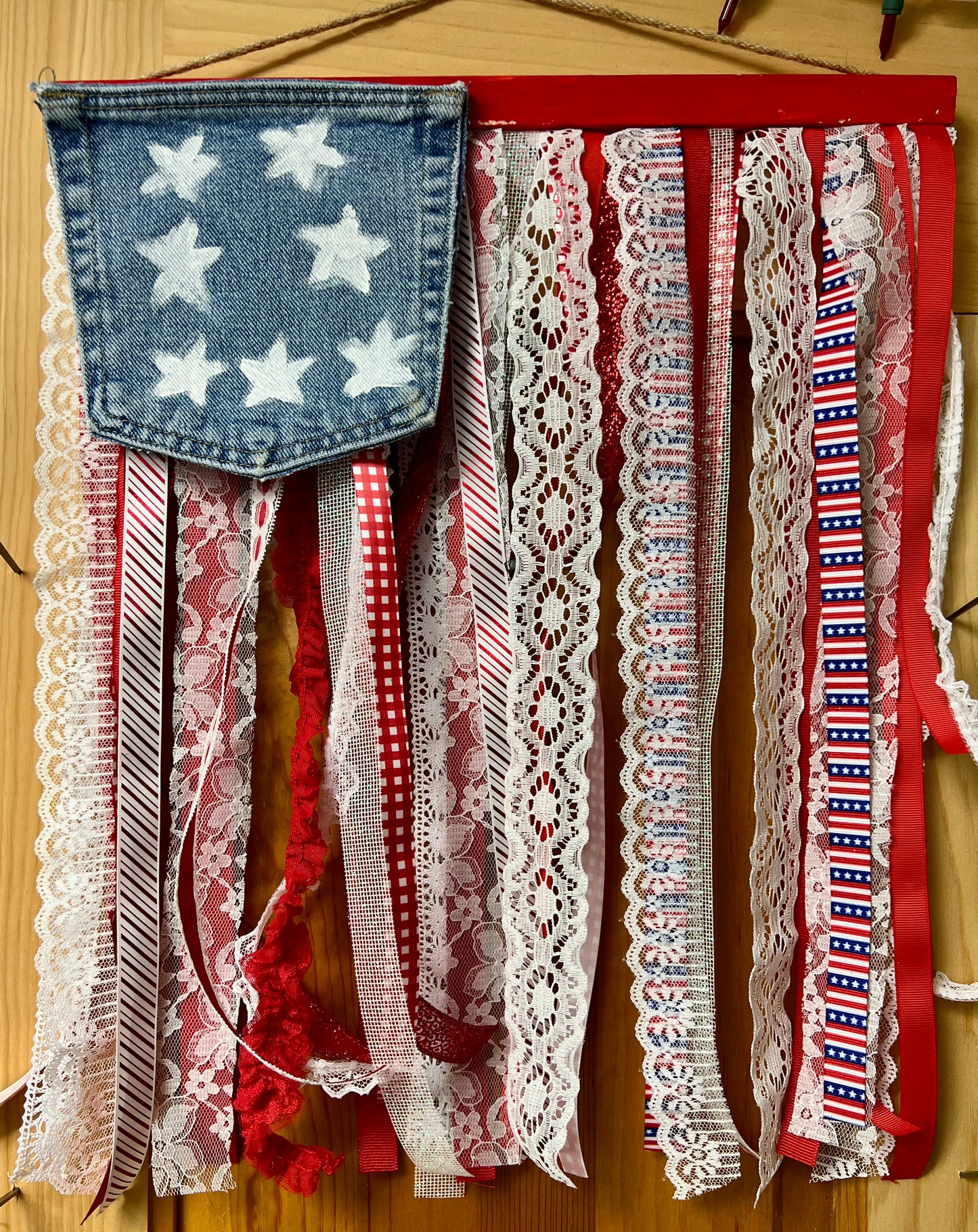 Ribbon Flag with White Stars