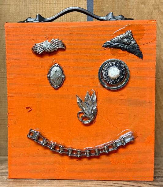 Wood Pumpkin with Metal #4