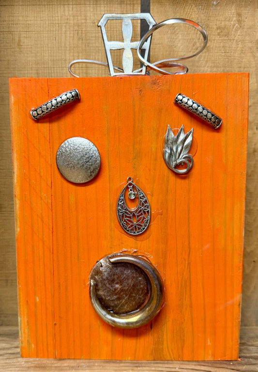 Wood Pumpkin with Metal #6