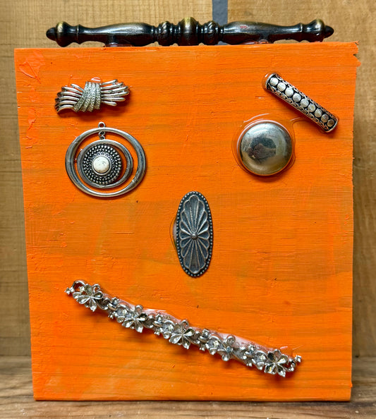 Wood Pumpkin with Metal #7