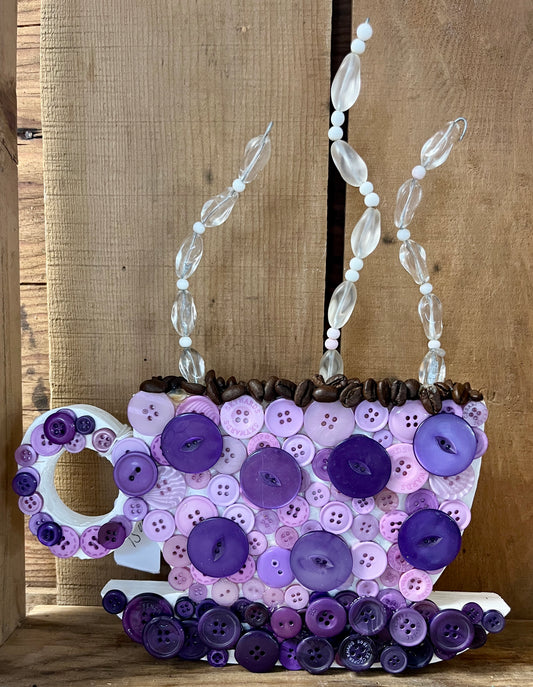 Button Wood Coffee Purple