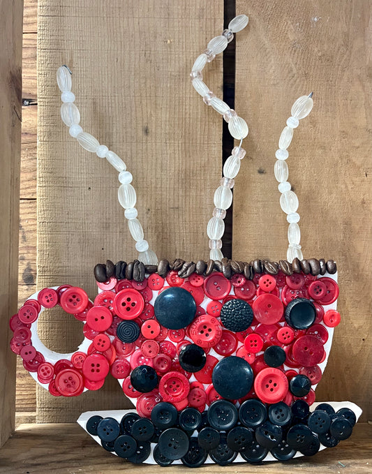 Button Wood Coffee Red