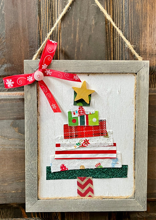 Wood Fabric Tree Framed #3