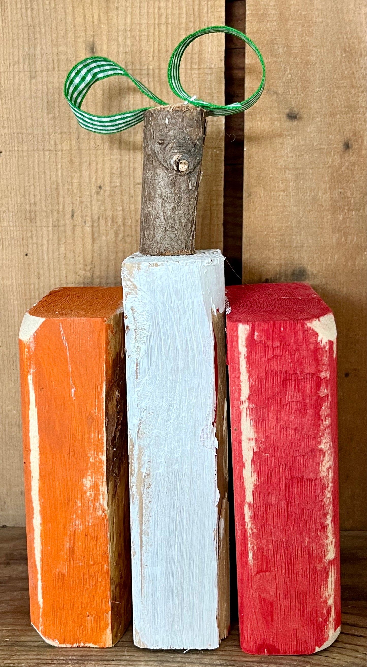 Wood Tri-Color Pumpkin