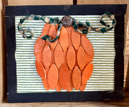 Wood Biscuit Pumpkin on Canvas