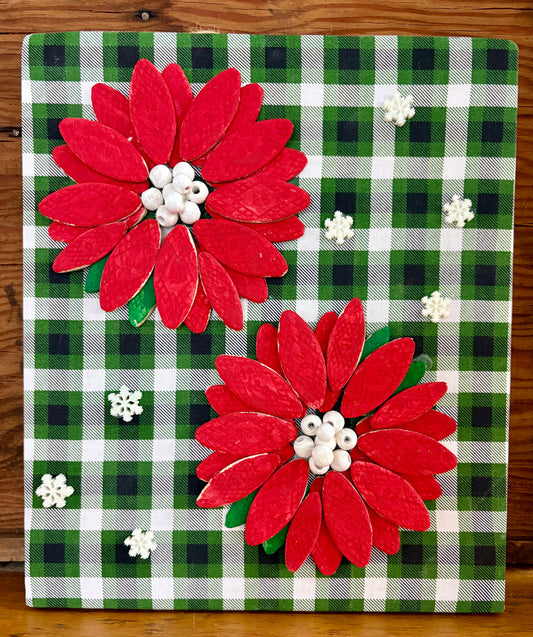 Poinsettia's on Wood