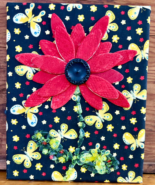 Wood Flower on Fabric