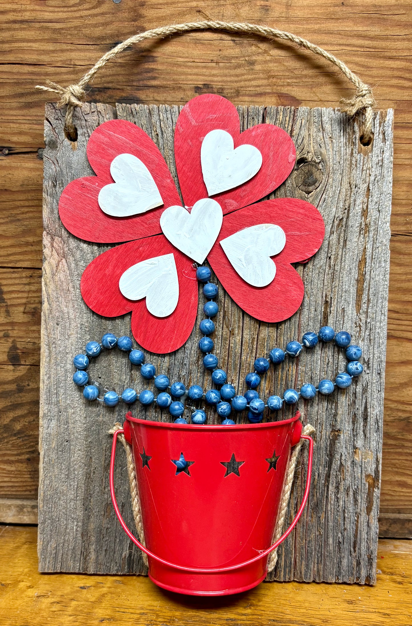 Wood Heart Flower