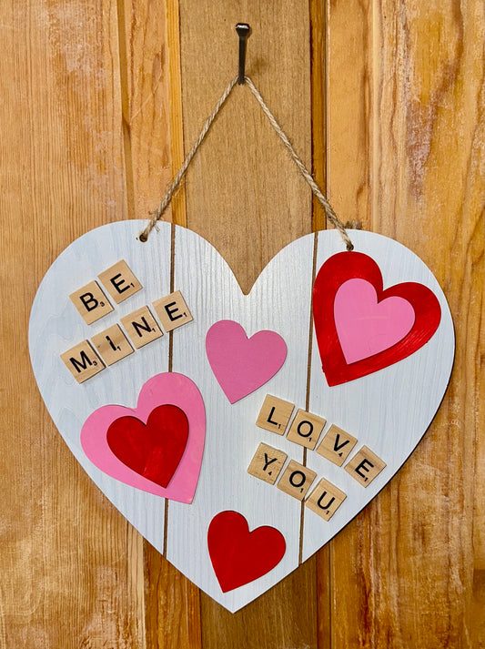 Wood Heart Be Mine Love You