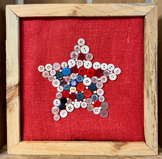 Button Star Red White & Blue