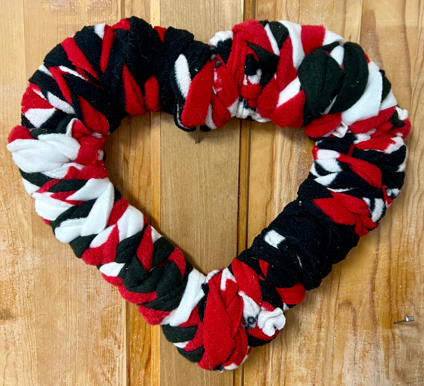 Braided Heart Red White & Black