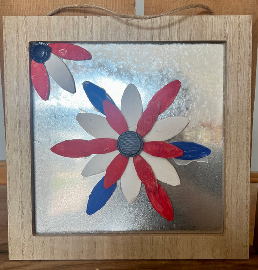 Wood Flower Mirror Framed