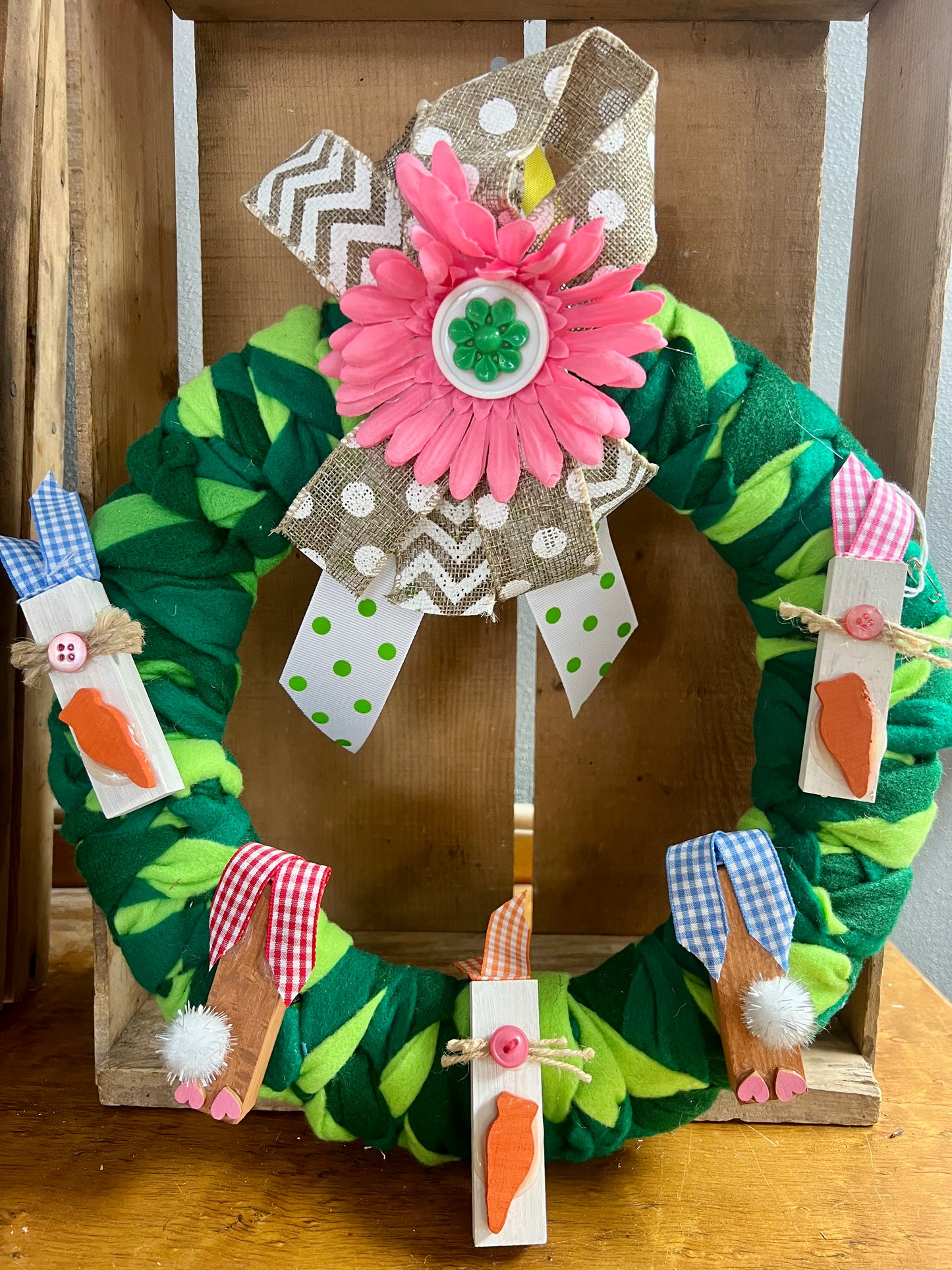 Braided Bunny Wreath