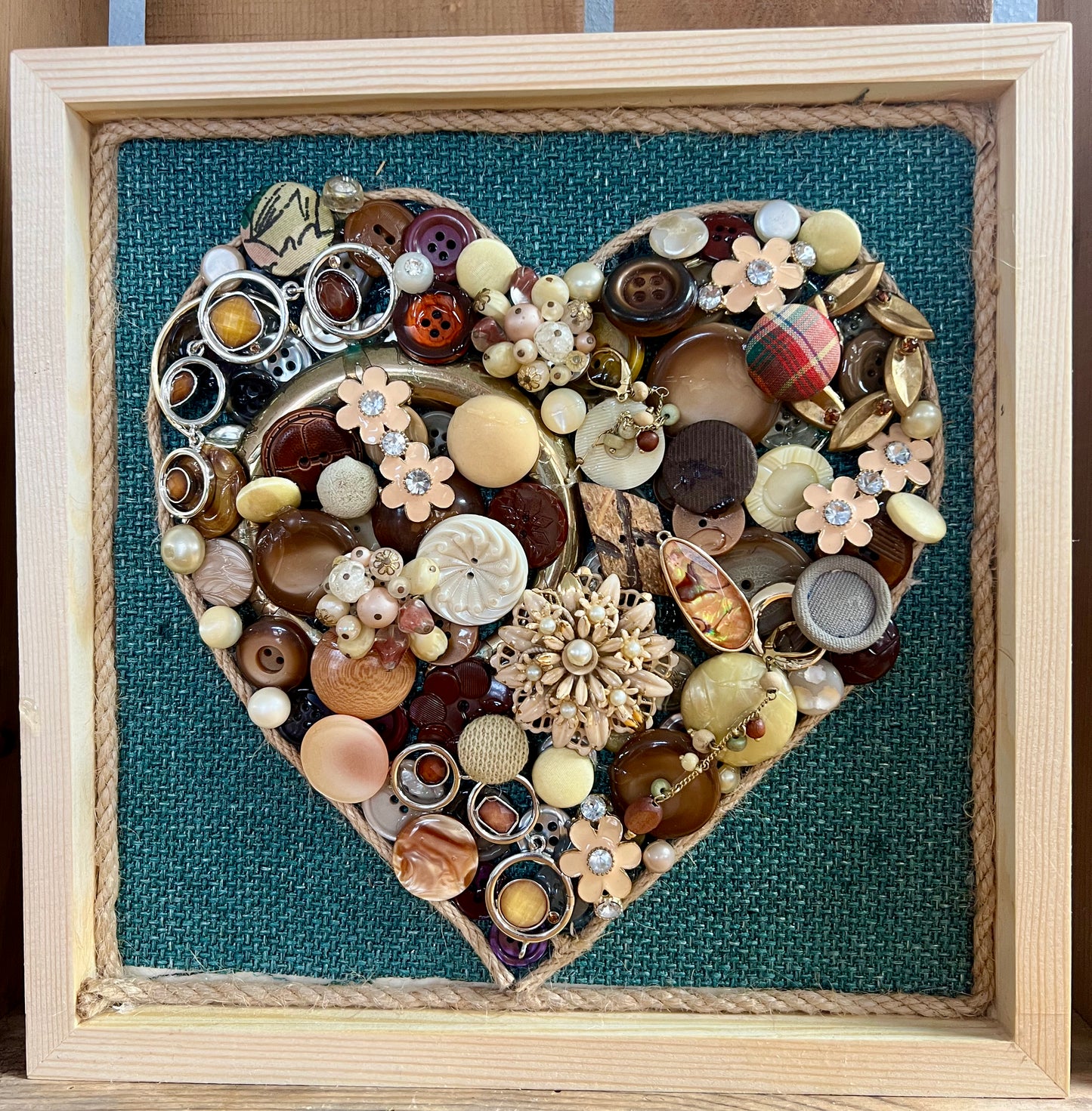 Jeweled Heart Framed Neutral