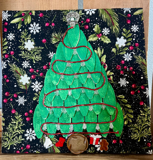 Christmas Tree on Wood