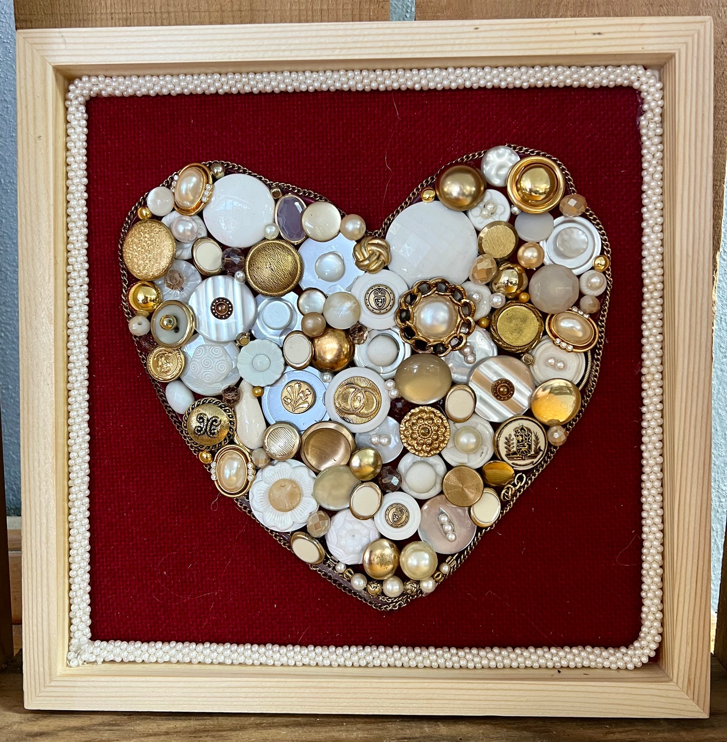 Heart with Gold and White