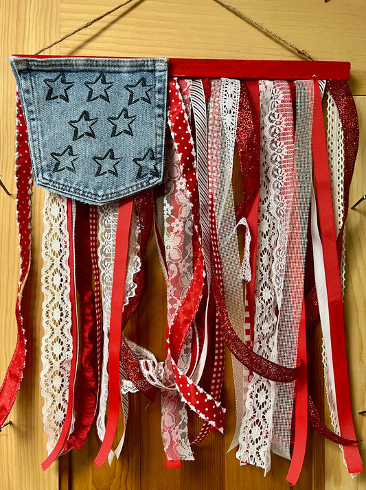 Ribbon Flag with Dark Stars