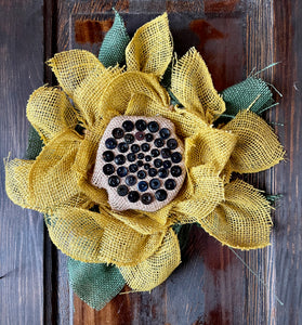 Burlap Flower - Sunflower